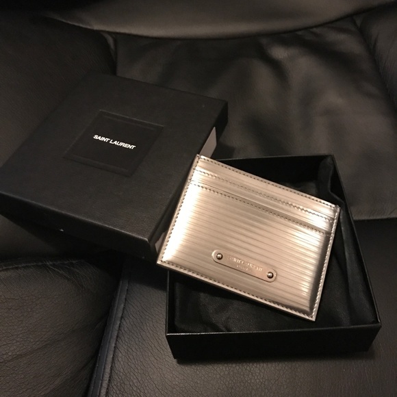Saint Laurent Paris silver card holder - Picture 1 of 4